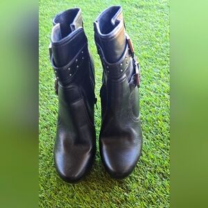 Black Leather Ankle Boots